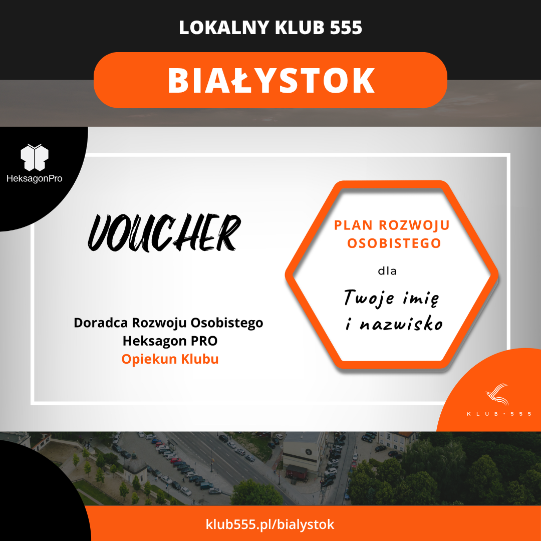 Voucher na Plan Rozwoju Osobistego w Lokalnym Klubie 555 Białystok