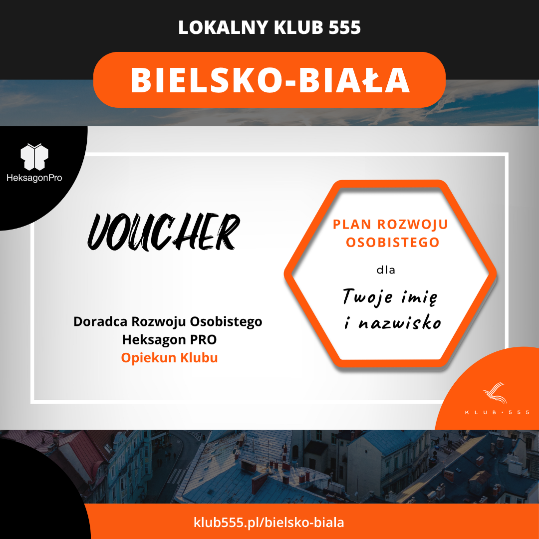 Voucher na Plan Rozwoju Osobistego w Lokalnym Klubie 555 Bielsko-Biała