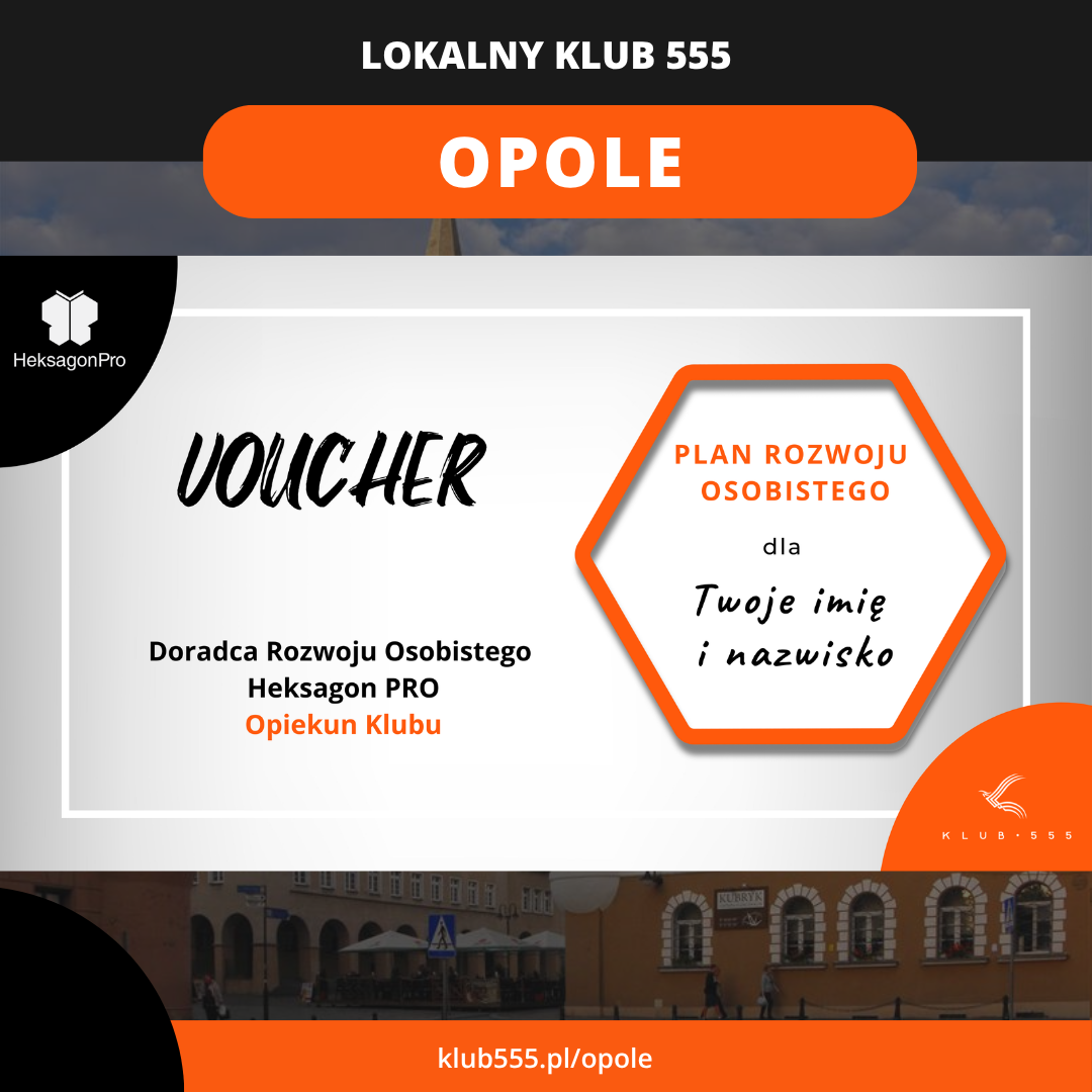 Voucher na Plan Rozwoju Osobistego w Lokalnym Klubie 555 Opole