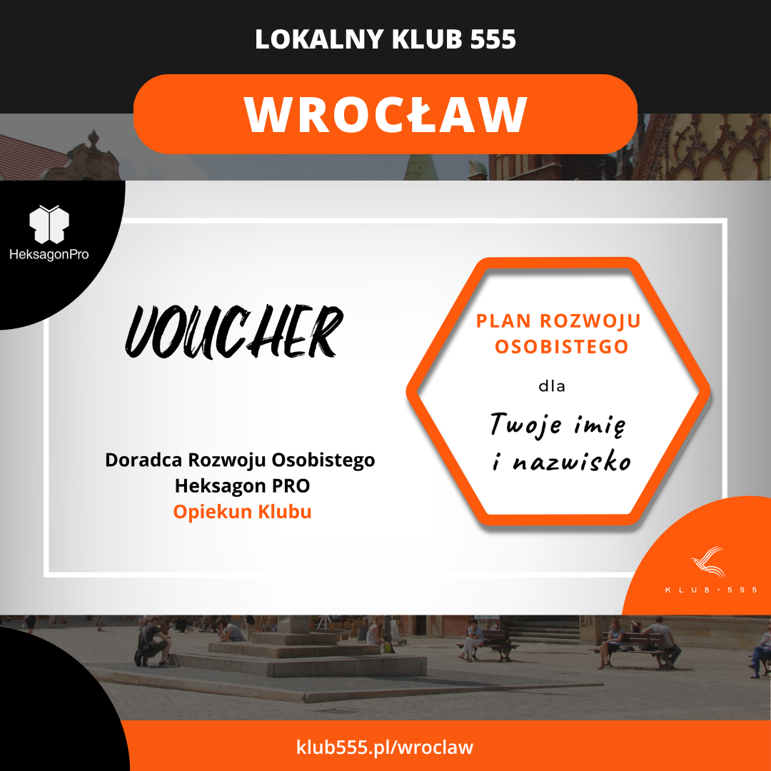 Voucher na Plan Rozwoju Osobistego w Lokalnym Klubie 555 Wrocław