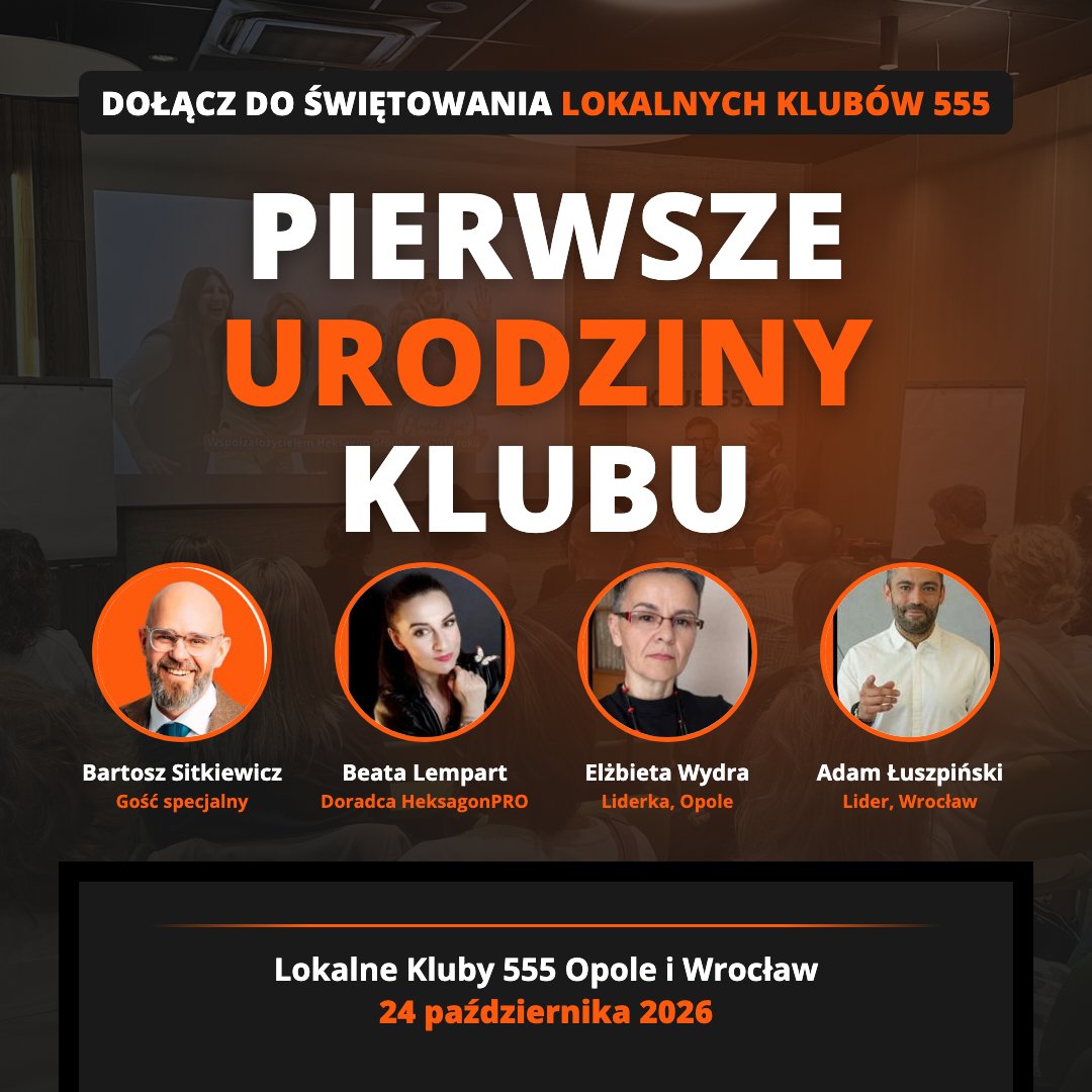Pierwsze urodziny Lokalnych Klubów 555 Opole i Wrocław, 24 października 2026